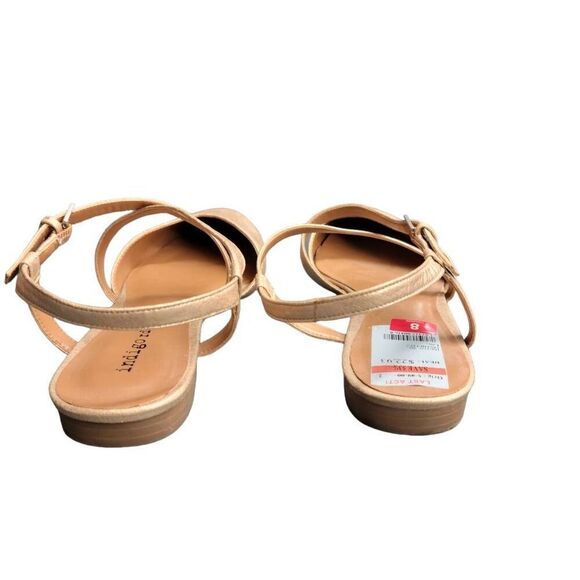 Indigo Rd Gold Metallic Faux Leather Strappy Pointy Toe Sandals Shoes - Picture 4 of 8